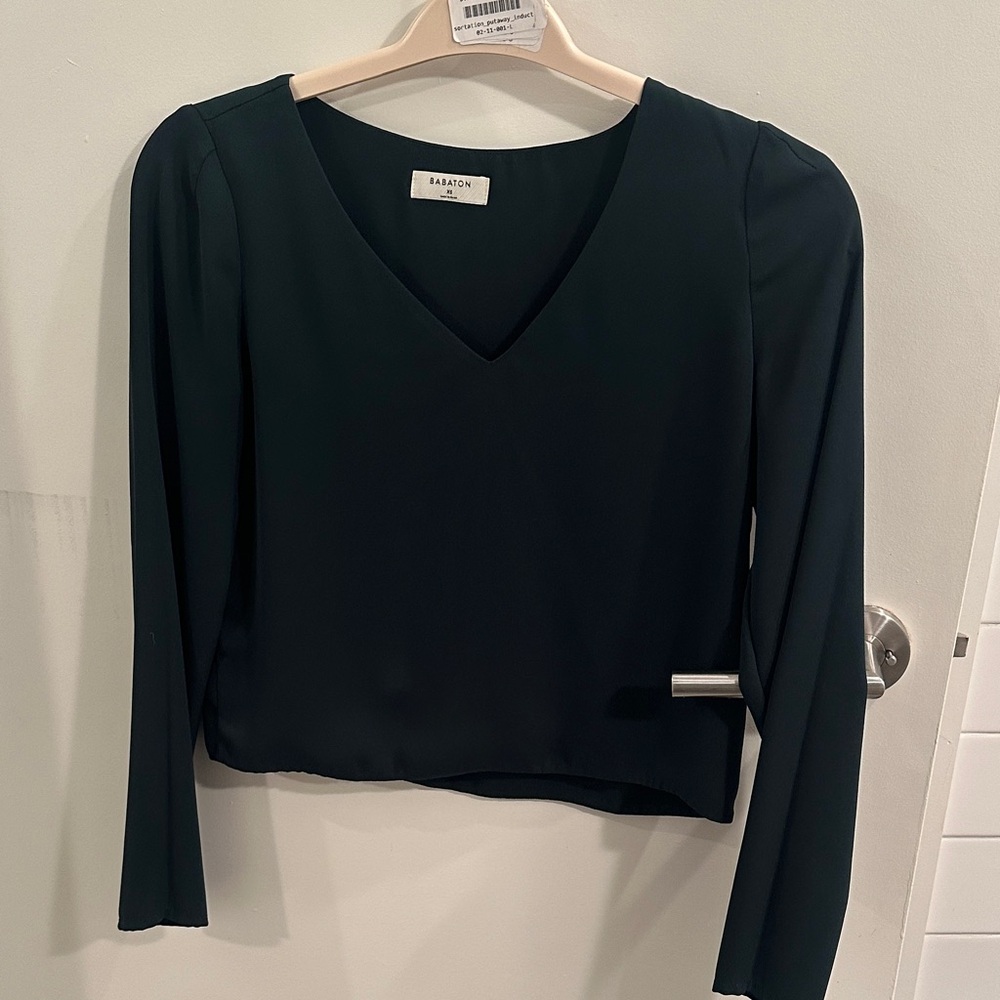 Babaton Classic Black V-Neck Blouse
